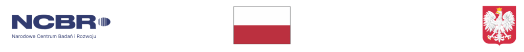 Logo NCBiR, flaga dwukolrowowa (Polski) godło z orłem