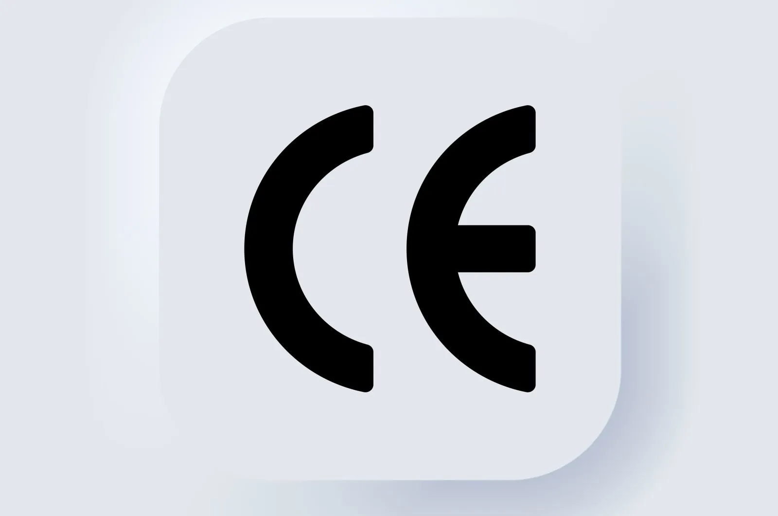 Znak CE na małym kwadratowym polu