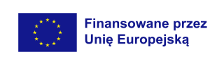 Flaga Unii Europejskiej - prostokąt z 12 gwiazdami ułożonymi w okrąg Finansowany przez Unię Europejską