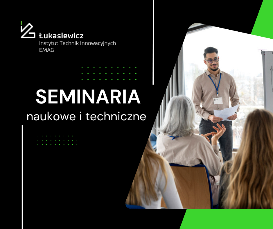 Seminaria naukowe i techniczne. Mężczyzna prowadzi występienie.